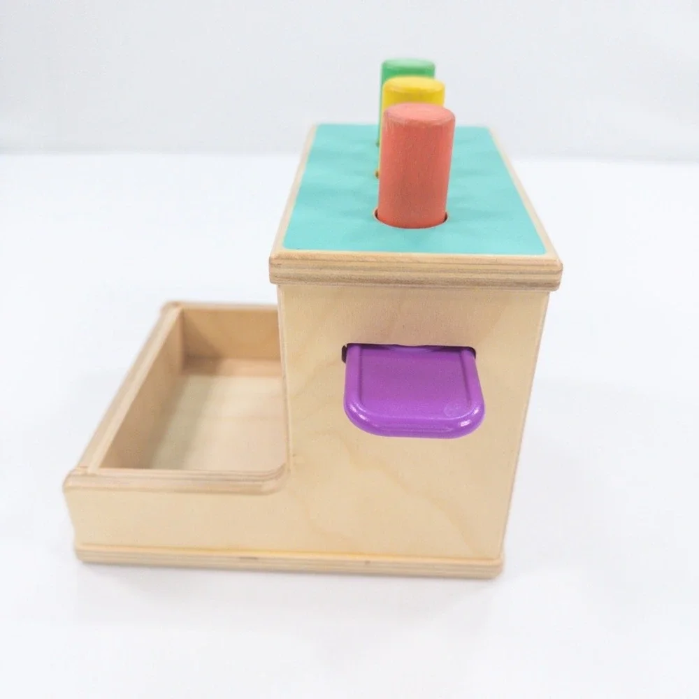 Lovevery Wooden Peg Drop Toy With Colorful Pegs - Kids Montessori - Picture 6 of 7